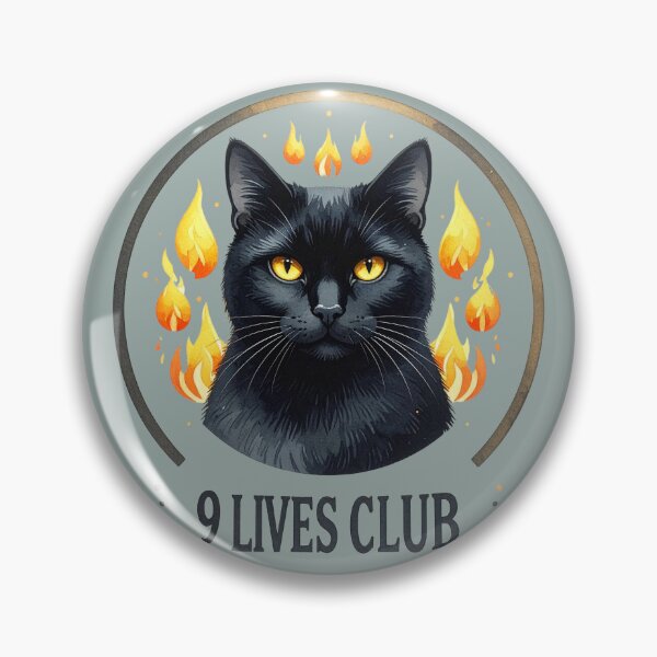 Item preview, The Club of Nine Lives, Black Cat with Flames designed and sold by LiskoDesign.