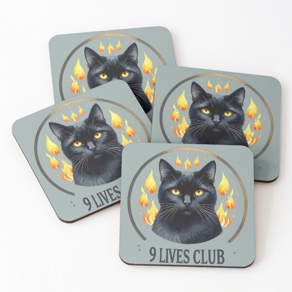 Item preview, The Club of Nine Lives, Black Cat with Flames designed and sold by LiskoDesign.
