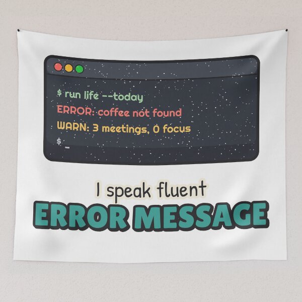 Item preview, I Speak Fluent Error Message - Funny Programmer designed and sold by BooAndBloomCo.