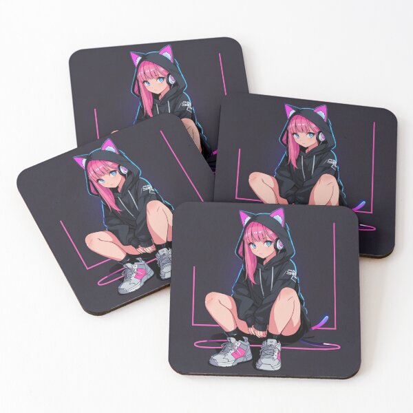 Item preview, Neon Anime Cat Girl Hoodie Aesthetic designed and sold by AnimDream .