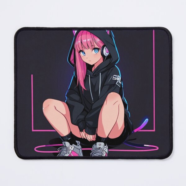 Item preview, Neon Anime Cat Girl Hoodie Aesthetic designed and sold by AnimDream .