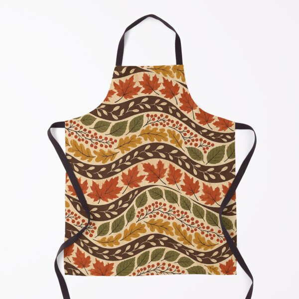 Item preview, Falling Leaves Wave Retro Autumn Pattern designed and sold by Golden Era Studio.