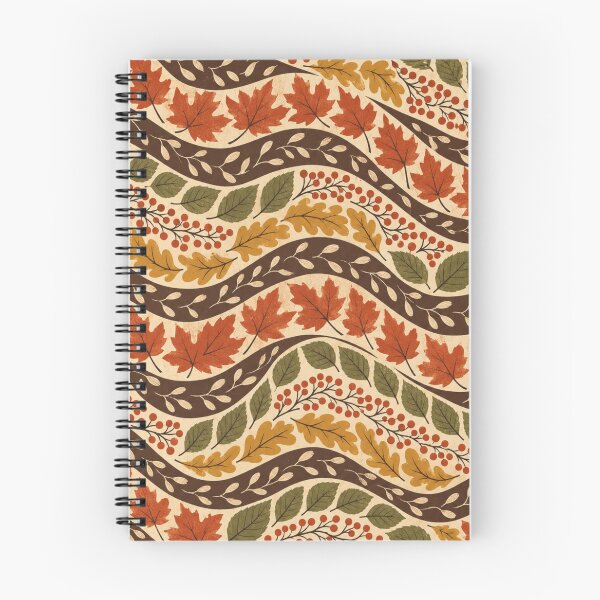 Item preview, Falling Leaves Wave Retro Autumn Pattern designed and sold by Golden Era Studio.