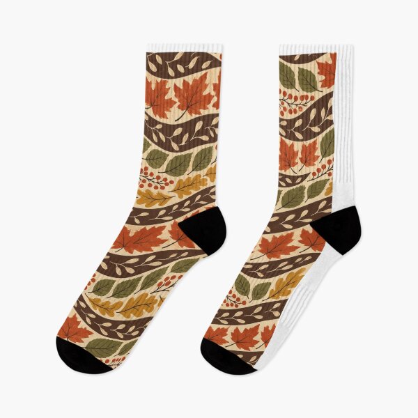 Item preview, Falling Leaves Wave Retro Autumn Pattern designed and sold by Golden Era Studio.