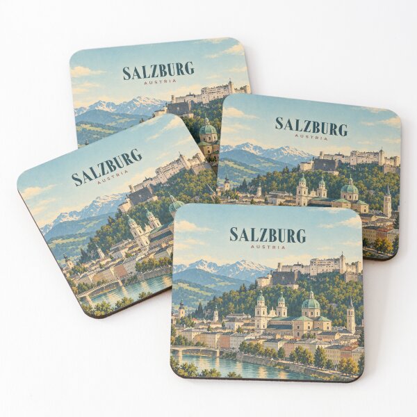Item preview, Salzburg Vintage Austrian Travel City Art designed and sold by MichaeIRellov.