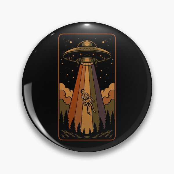 Item preview, Vintage Alien Abduction Halloween Design – Retro UFO Skeleton Horror Art designed and sold by phsycartwork.