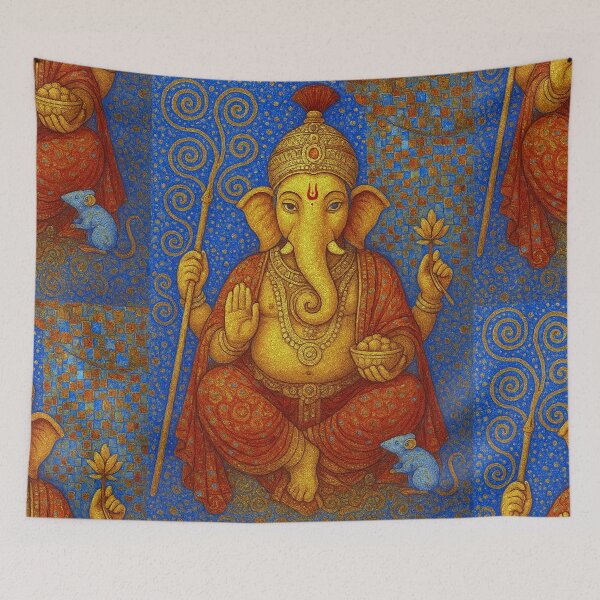 Item preview, Ganesha – God of Wisdom and Good Fortune Painting designed and sold by GalleryKauffeld.