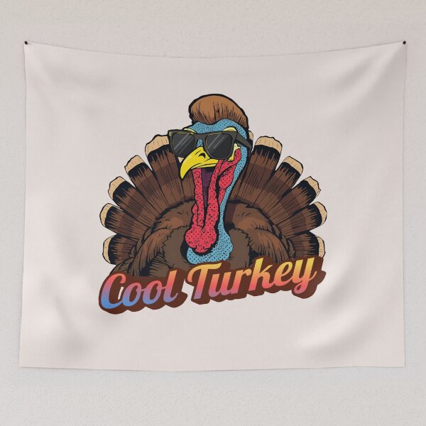 Item preview, Cool Turkey Sunglasses Cartoon T-Shirt – Funny Thanksgiving & Holiday Gift – Retro Style designed and sold by VibranPalette.