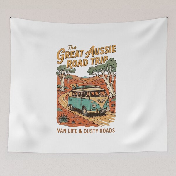 Item preview, The Great Aussie Road Trip - Retro Australian Van Life designed and sold by MK-WOOD.