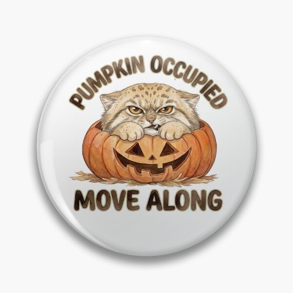 Item preview, Funny Halloween Pallas Cat In Pumpkin Watercolor Art designed and sold by PawtopiaArt.