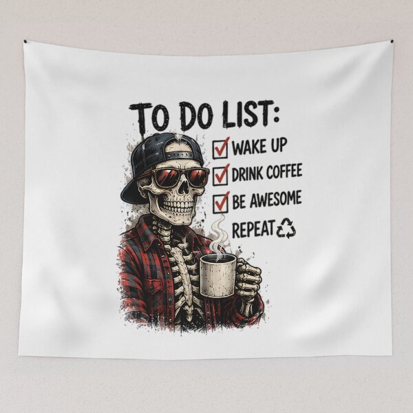 Item preview, Skull To Do List Wake Up Drink Coffee Be Awesome designed and sold by Pyt27.