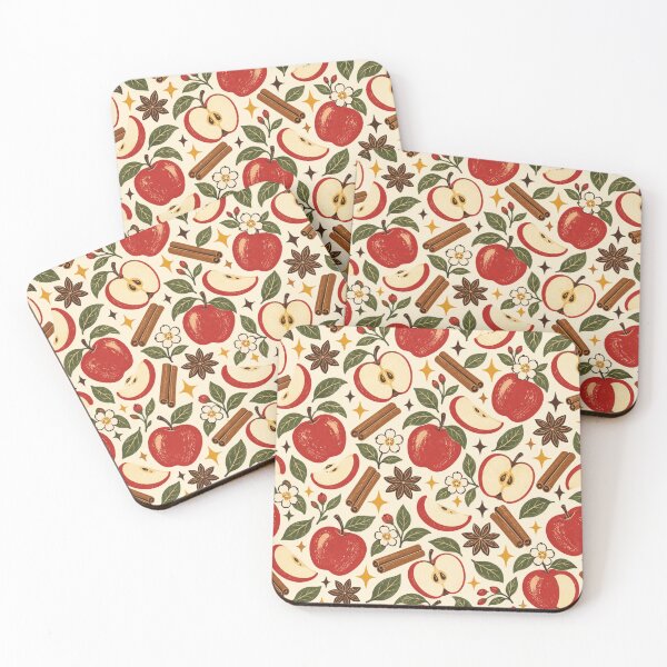 Item preview, Vintage Apple Harvest Retro Kitchen Pattern designed and sold by Golden Era Studio.
