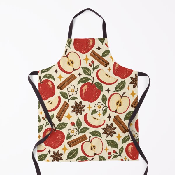 Item preview, Vintage Apple Harvest Retro Kitchen Pattern designed and sold by Golden Era Studio.