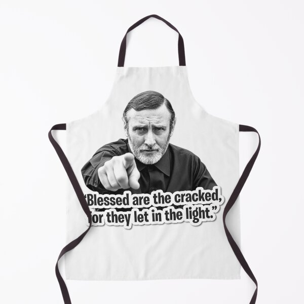 Item preview, Spike Milligan: “Bienaventurados los quebrantados, porque dejan entrar la luz.” designed and sold by Mirthful Merch.