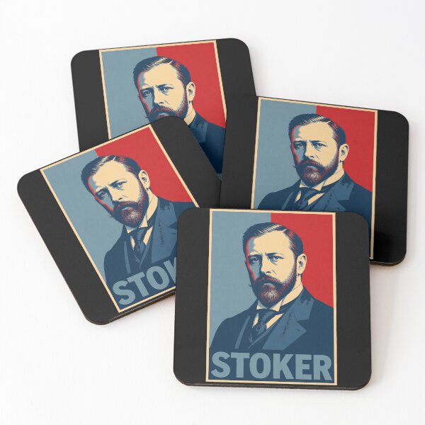 Item preview, Stoker Hope Poster - Classic Red Blue Bram Stoker Pop Art, Dracula Author Print designed and sold by ValentinaHramov.