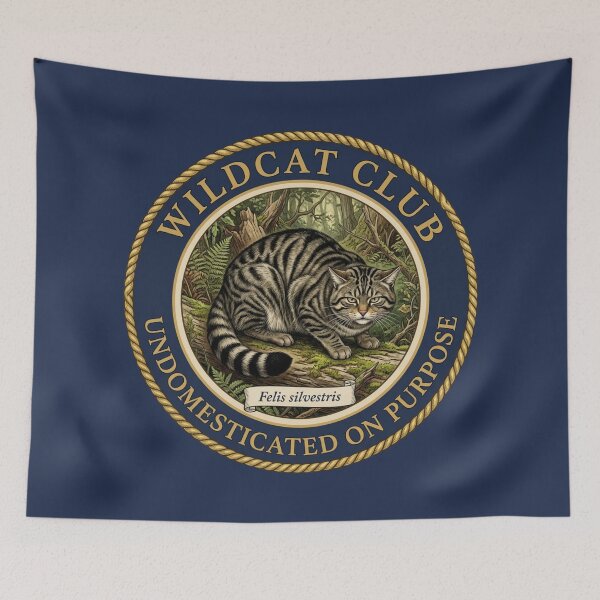 Item preview, Undomesticated On Purpose European Wildcat Badge designed and sold by CalmCapy Co.