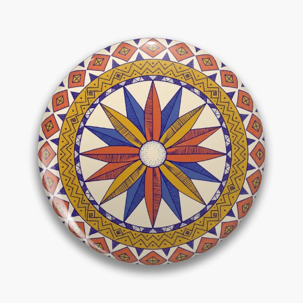 Item preview, Amazigh Sun Mandala Tribal Geometric Art designed and sold by dalilashops.