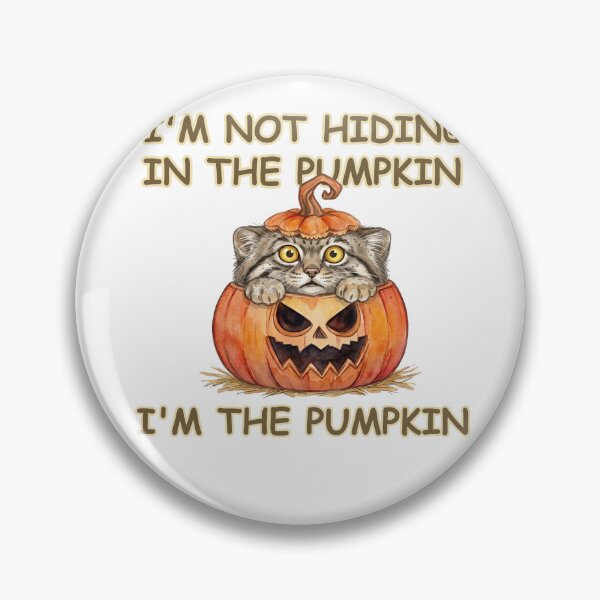 Item preview, Funny Halloween Pallas Cat In Pumpkin Watercolor designed and sold by PawtopiaArt.