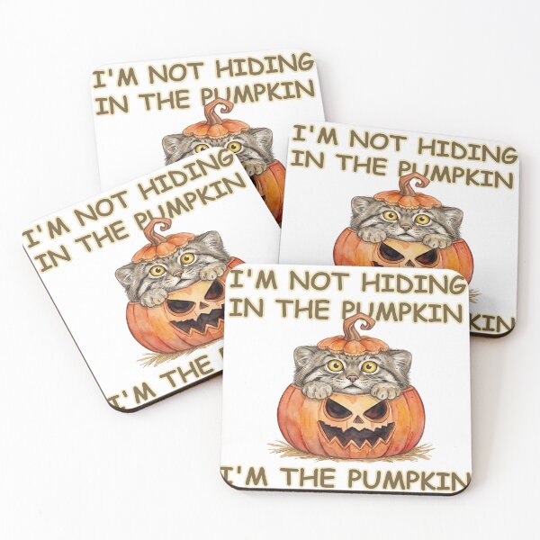 Item preview, Funny Halloween Pallas Cat In Pumpkin Watercolor designed and sold by PawtopiaArt.
