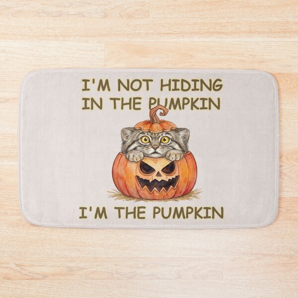 Item preview, Funny Halloween Pallas Cat In Pumpkin Watercolor designed and sold by PawtopiaArt.