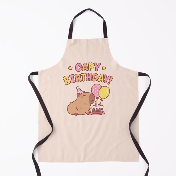 Item preview, Capy Birthday Cute Capybara with Cake and Balloons designed and sold by rustydoodle.