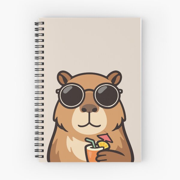 Item preview, Cool Capybara Cartoon with Tropical Drink  designed and sold by stylishdzign.