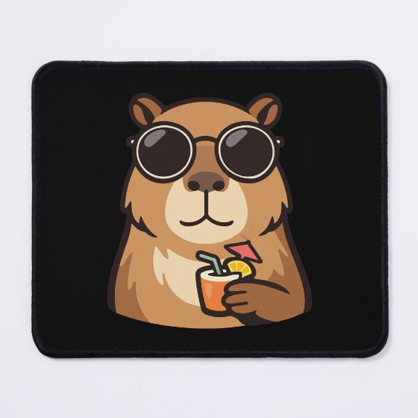 Item preview, Cool Capybara Cartoon with Tropical Drink  designed and sold by stylishdzign.