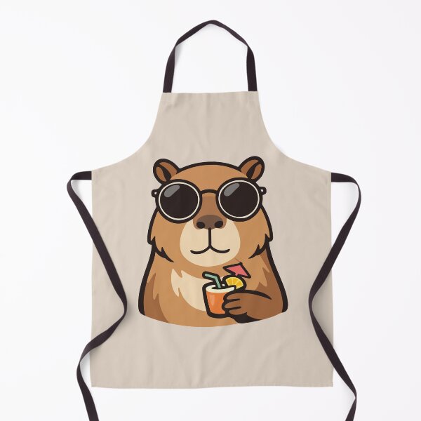 Item preview, Cool Capybara Cartoon with Tropical Drink  designed and sold by stylishdzign.