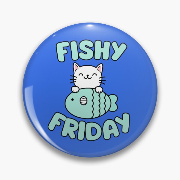 Item preview, Fishy Friday, cat with fish designed and sold by BigfeetLittlepaws.