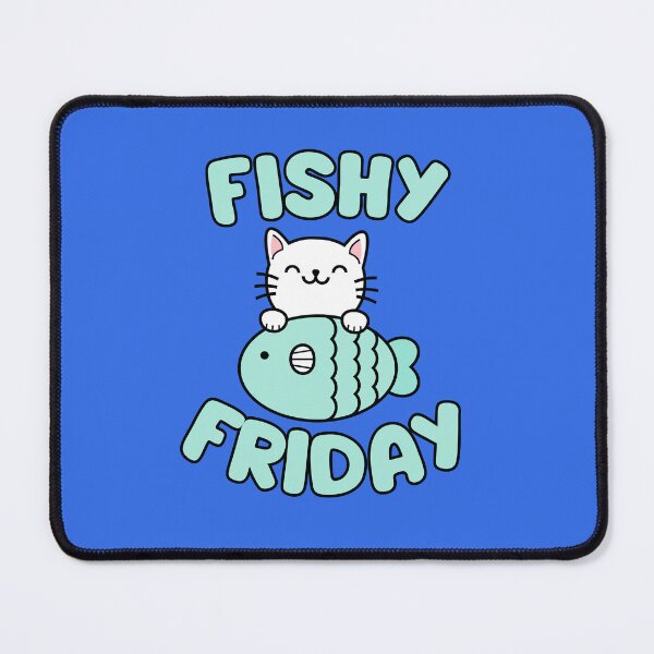Item preview, Fishy Friday, cat with fish designed and sold by BigfeetLittlepaws.