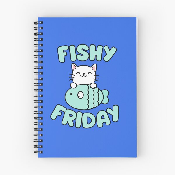 Item preview, Fishy Friday, cat with fish designed and sold by BigfeetLittlepaws.