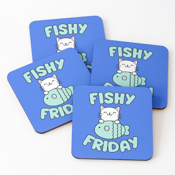 Item preview, Fishy Friday, cat with fish designed and sold by BigfeetLittlepaws.