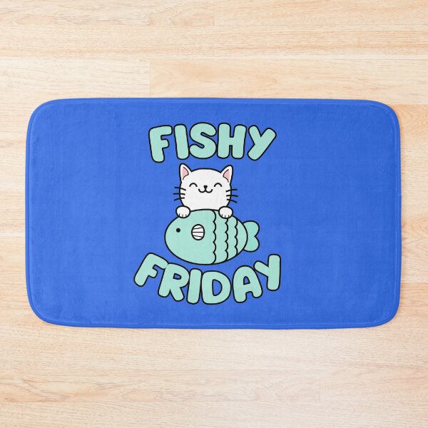 Item preview, Fishy Friday, cat with fish designed and sold by BigfeetLittlepaws.