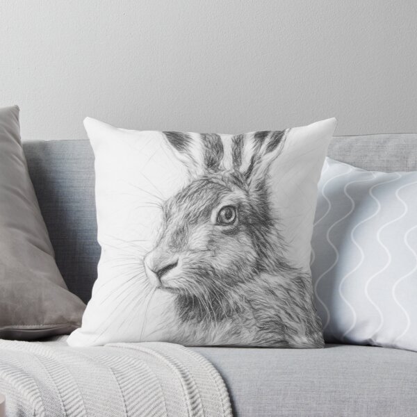 Item preview, Detailed Hare Pencil Sketch Black and White Wildlife Drawing designed and sold by Leon Woods Pencil Art.