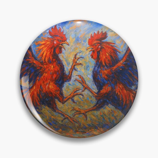 Item preview, Cockfighting – Fighting Roosters Painting. designed and sold by GalleryKauffeld.