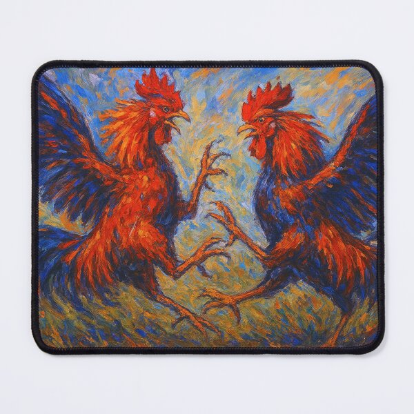Item preview, Cockfighting – Fighting Roosters Painting. designed and sold by GalleryKauffeld.