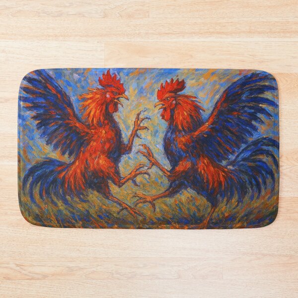 Item preview, Cockfighting – Fighting Roosters Painting. designed and sold by GalleryKauffeld.