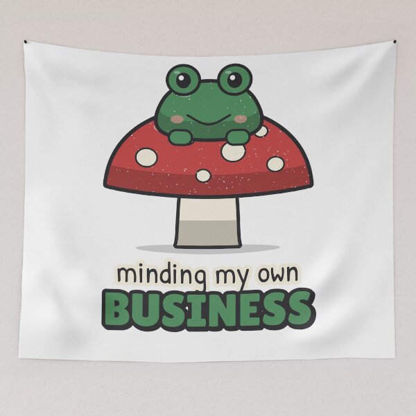 Item preview, Minding My Own Business - Frog on a Mushroom designed and sold by BooAndBloomCo.