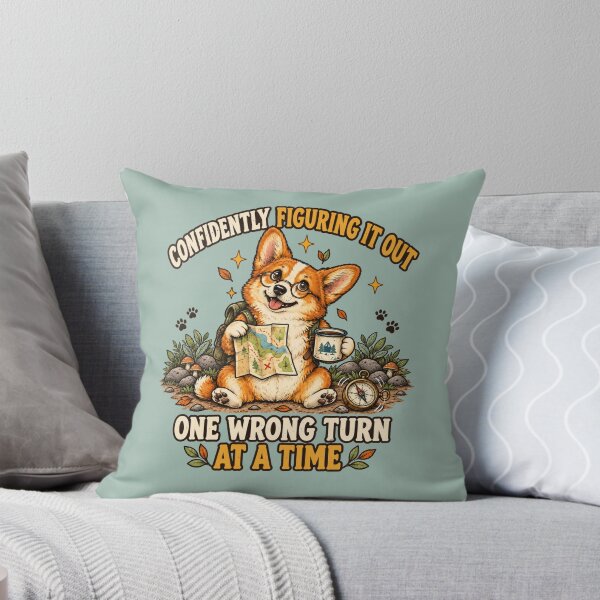 Item preview, Confidently Figuring It Out – Funny Corgi Adventure t-shirt designed and sold by NinaCreator.