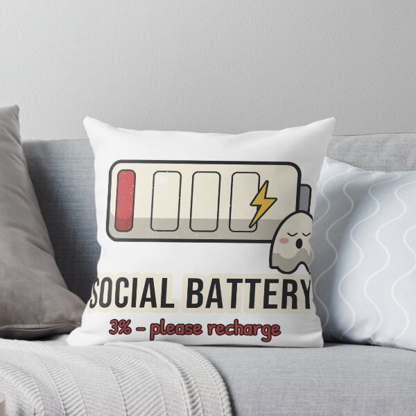 Item preview, Social Battery 3% - Introvert Humor designed and sold by BooAndBloomCo.