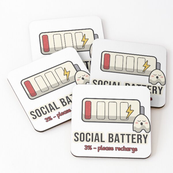 Item preview, Social Battery 3% - Introvert Humor designed and sold by BooAndBloomCo.