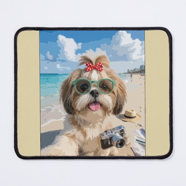 Item preview, Shih Tzu Beach Vacation – Cute Summer Dog designed and sold by PawsAndPallette .