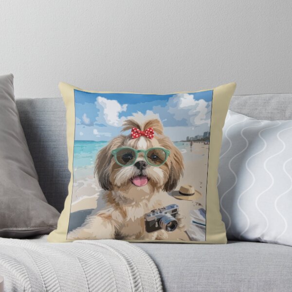 Item preview, Shih Tzu Beach Vacation – Cute Summer Dog designed and sold by PawsAndPallette .