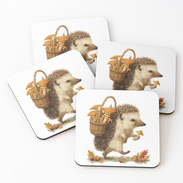 Item preview, Autumn Hedgehog Mushroom Forager designed and sold by Helenaphotoart.