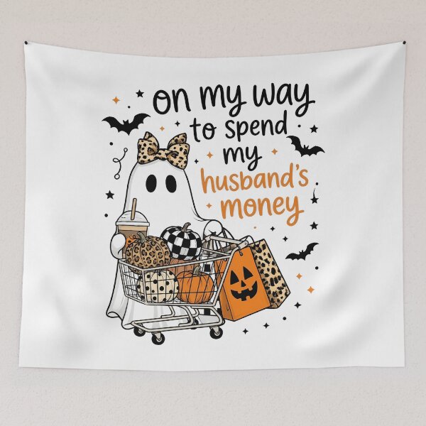 Item preview, Spend Husbands Money Halloween Shopping Ghost designed and sold by KroghDs.