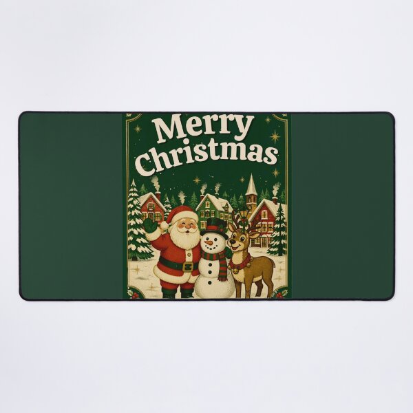 Item preview, Vintage Merry Christmas - Retro Santa, Snowman & Reindeer designed and sold by PoppaBear71.