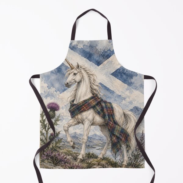 Item preview, Scottish Unicorn Wall Art Heritage Watercolour Highlands Print designed and sold by ArcanePrintsxo.