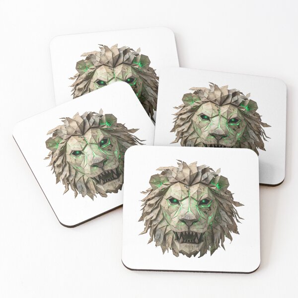 Item preview, Ancient Origami Lion - Spooky Geometric Halloween Art designed and sold by Marcu Ioachim.