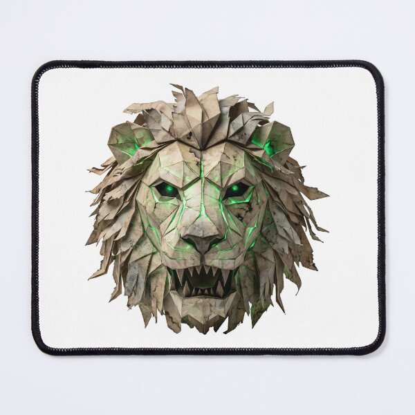 Item preview, Ancient Origami Lion - Spooky Geometric Halloween Art designed and sold by Marcu Ioachim.