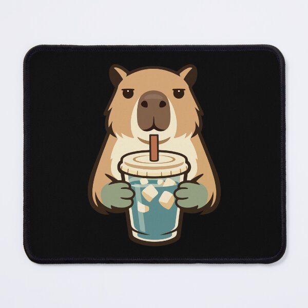Item preview, Capybara Cartoon with Iced Drink  designed and sold by stylishdzign.